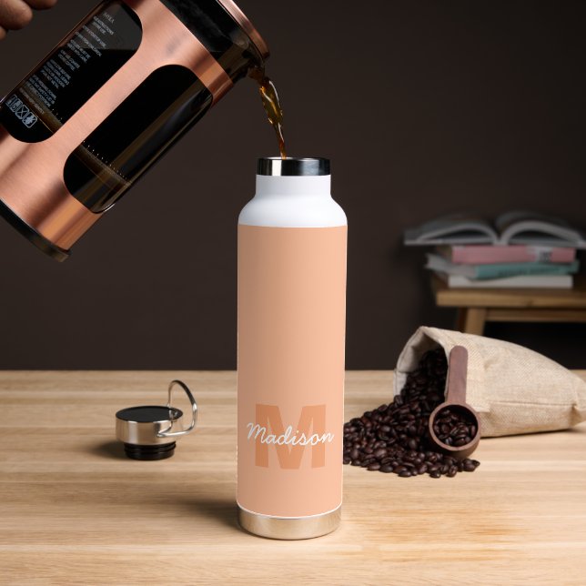 Peach color of 2024 with custom Monogram name Trinkflasche (Kaffee)