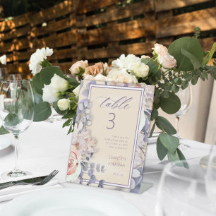Peach Colored Floral Wedding Tischnummer Sockelschild