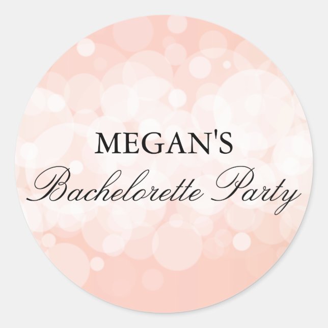 Peach Confetti Junggeselinnen-Abschied Sticker (Vorderseite)