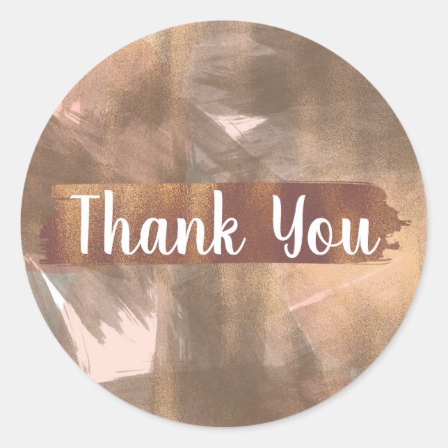 Peach & Copper Bronze Chic Modernes Monogramm Gold Runder Aufkleber (Vorderseite)