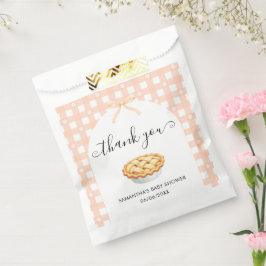 Peach Coquette Pie Baby Shower Thank You Geschenktütchen