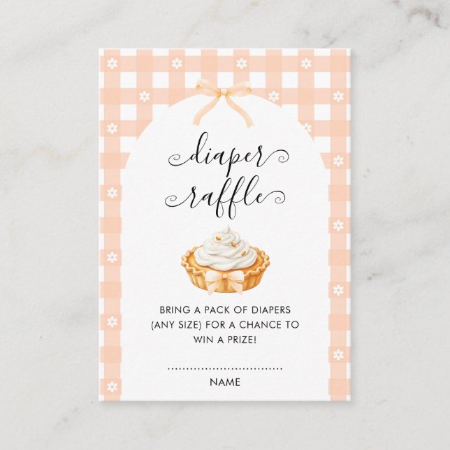 Peach Coquette Pumpkin Pie Diaper Raffle Begleitkarte (Vorderseite)
