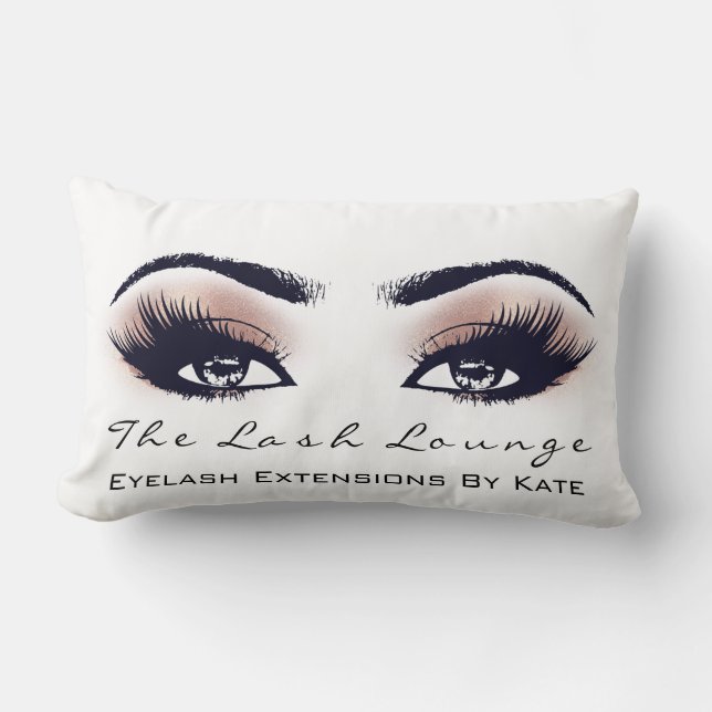 Peach Coral Glitzer Wellness-Center Makeup Lashes  Lendenkissen (Vorderseite)