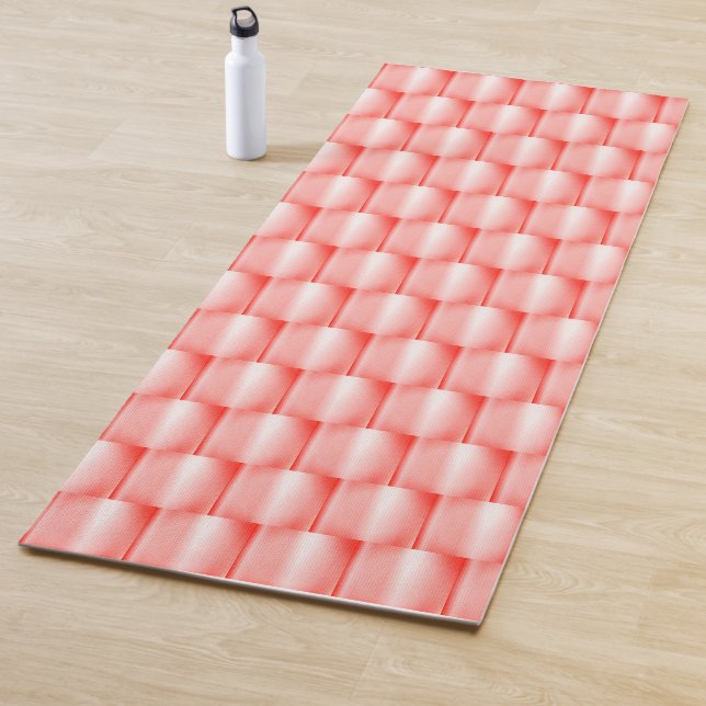 Peach Coral Metallic Abstrakt Elegante Chic Hübsch Yogamatte (Beispiel)