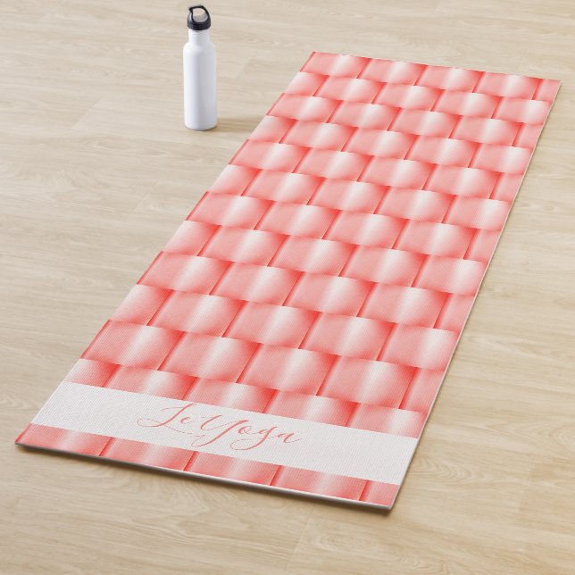 Peach Coral Metallic Abstrakt Elegante Yogamatte (Beispiel)