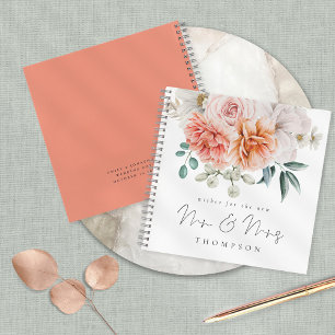 Peach Coral Peonies wünscht neue Mr. Guest Book Notizbuch