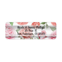 Peach Coral Pink Roses Grüne Blätter Elegante