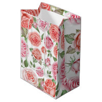 Peach Coral Pink Roses Grüne Blätter Gastgeschenk