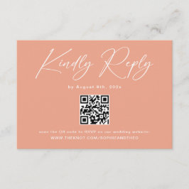 Peach Coral Wedding RSVP Begleitkarte