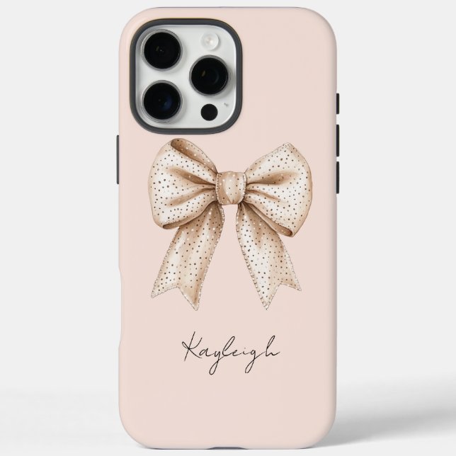 Peach Cream Bow Birthday Case-Mate iPhone Hülle (Rückseite)