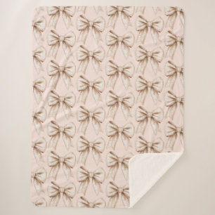 Peach Cream Bow Birthday Sherpadecke