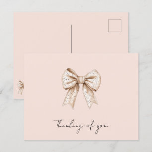 Peach Cream Bow Denken Sie an Sie Postkarte