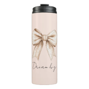 Peach Cream Bow Thermosbecher