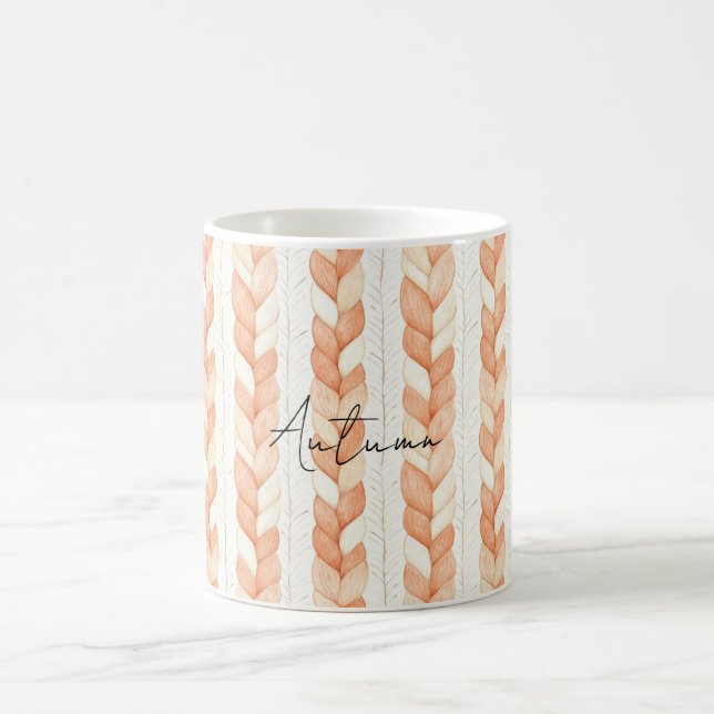 Peach Cream Knot Stripes Kaffeetasse (Mittel)