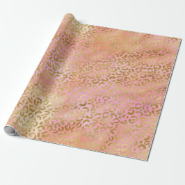 Peach Cream Pink Yellow Leopard Print Gefärbte Kra Geschenkpapier