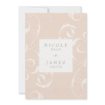 Peach & Creamy White Floral Swirl Elegante Hochzei