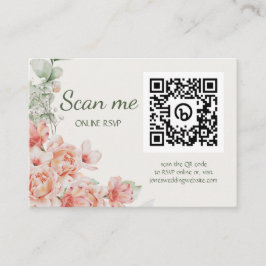 Peach Creme and Sage Green Romantic Floral Garden Begleitkarte