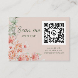 Peach Creme and Sage Green Romantic Floral Garden Begleitkarte