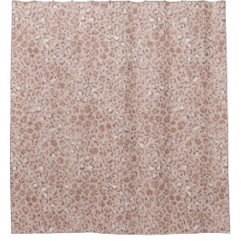 Peach Creme Blush Leopard Print Glitzer Duschvorhang