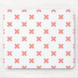 Peach cross stitches auf weiß mousepad