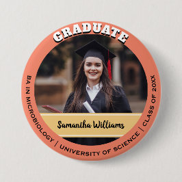 Peach Custom Class of Graduate Foto Abschluss Button