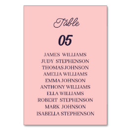 Peach Custom Wedding Tischnummer