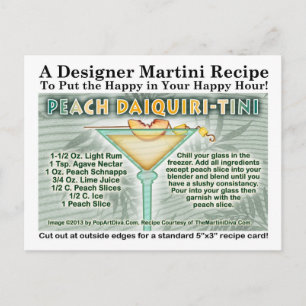 PEACH DAIQUIRI MARTINI RECIPE POSTCARD POSTKARTE