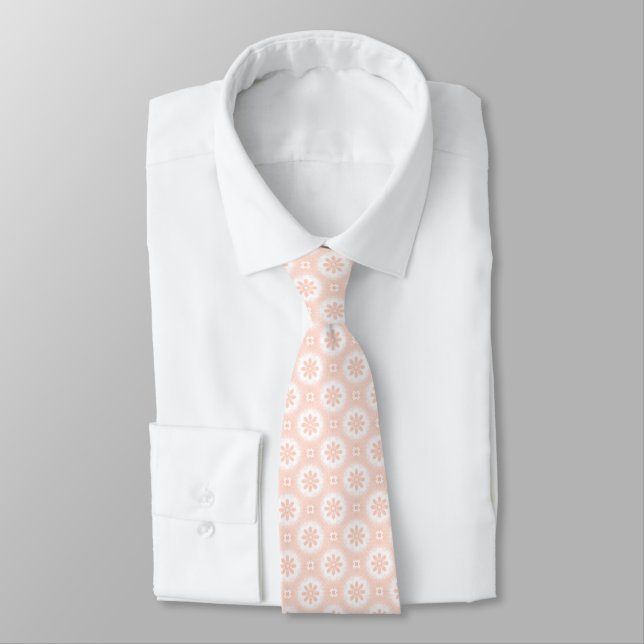 Peach Daisies Neck Tie Krawatte (Gebunden)
