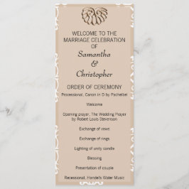 Peach Damask Wedding Program Programm