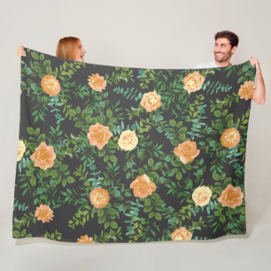 Peach Dark Gray Wedding Rose Bloral Fleecedecke