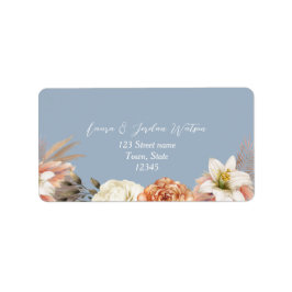Peach & Dusty Blue Wedding Address Label Adressaufkleber