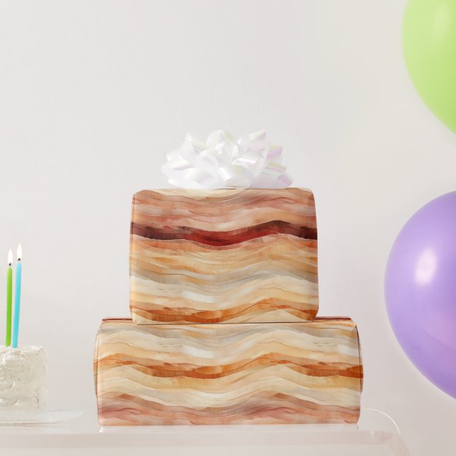 Peach Dusty Cream Waves Geburtstag Geschenkpapier (Partygeschenke)