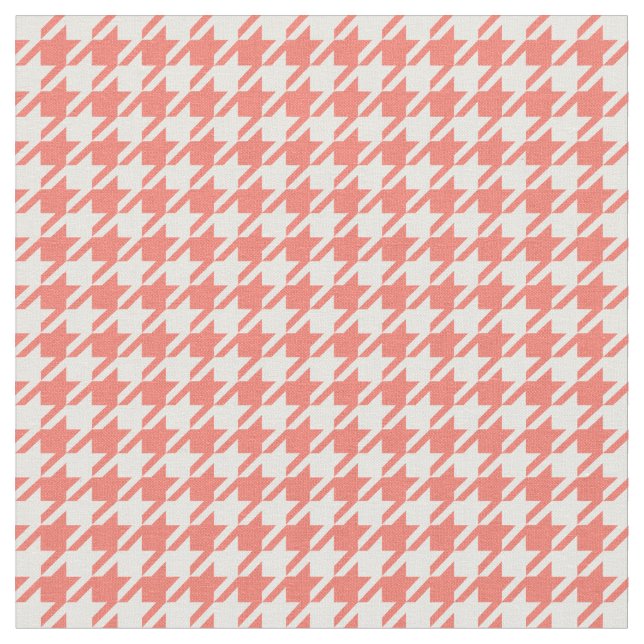 Peach Echo & White Houndstooth Stoff (Nahaufnahme)