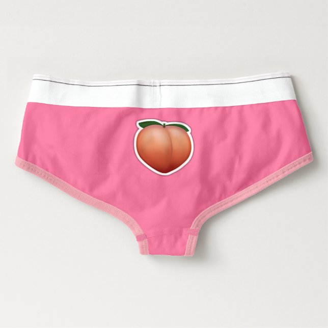 Peach Emoji American Apparel Cotton Spandex Briefs Panties (Rückseite)