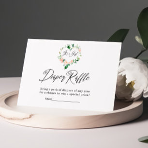 Peach Es ist eine Girl Diaper Raffle Baby Dusche Begleitkarte