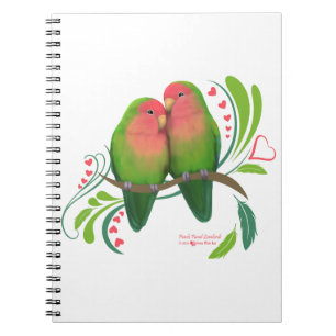Peach Faced Love Birds Notizblock