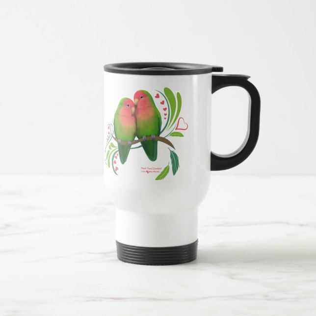 Peach Faced Love Birds Reisebecher (Rechts)