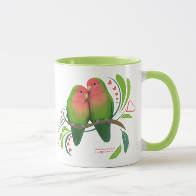 Peach Faced Love Birds Tasse (Rechts)