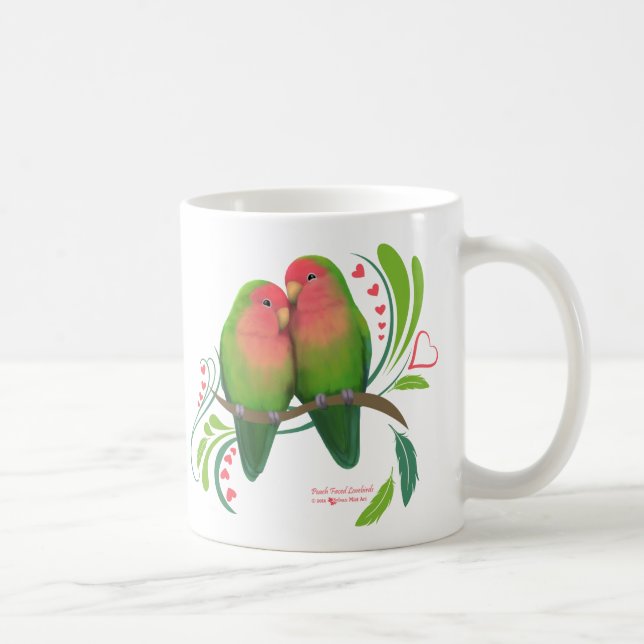 Peach Faced Love Birds Tasse (Rechts)