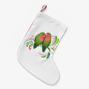 Peach Faced Lovebirds Kleiner Weihnachtsstrumpf