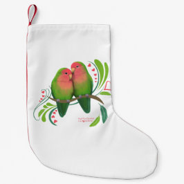 Peach Faced Lovebirds Kleiner Weihnachtsstrumpf