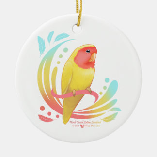 Peach Faced Lutino Lovebird Keramik Ornament