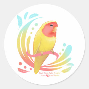 Peach Faced Lutino Lovebird Runder Aufkleber