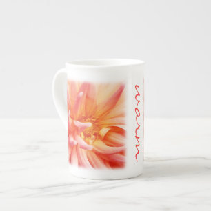 Peach farbig Dahlia Prozellantasse