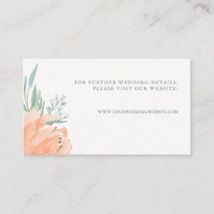 Peach Floral and Eukalyptus Wedding Website Beilag Begleitkarte