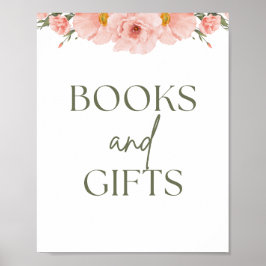Peach Floral Baby Shows & Gifts Poster