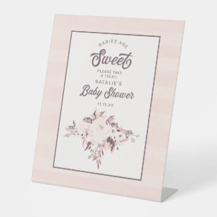 Peach Floral Babys sind Sweet Baby Dusche Leckerei Sockelschild