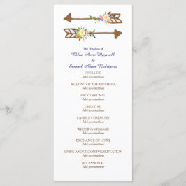 Peach Floral Bouquet Wedding Program Programm