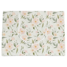 Peach Floral Bridal Shower Große Geschenktüte