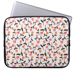 Peach Floral Bud Laptop Sleeve